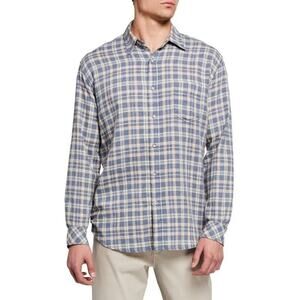 Rails Wyatt Shirt Men's XL Heather Blue Coral Plaid Button Up Long Sleeve